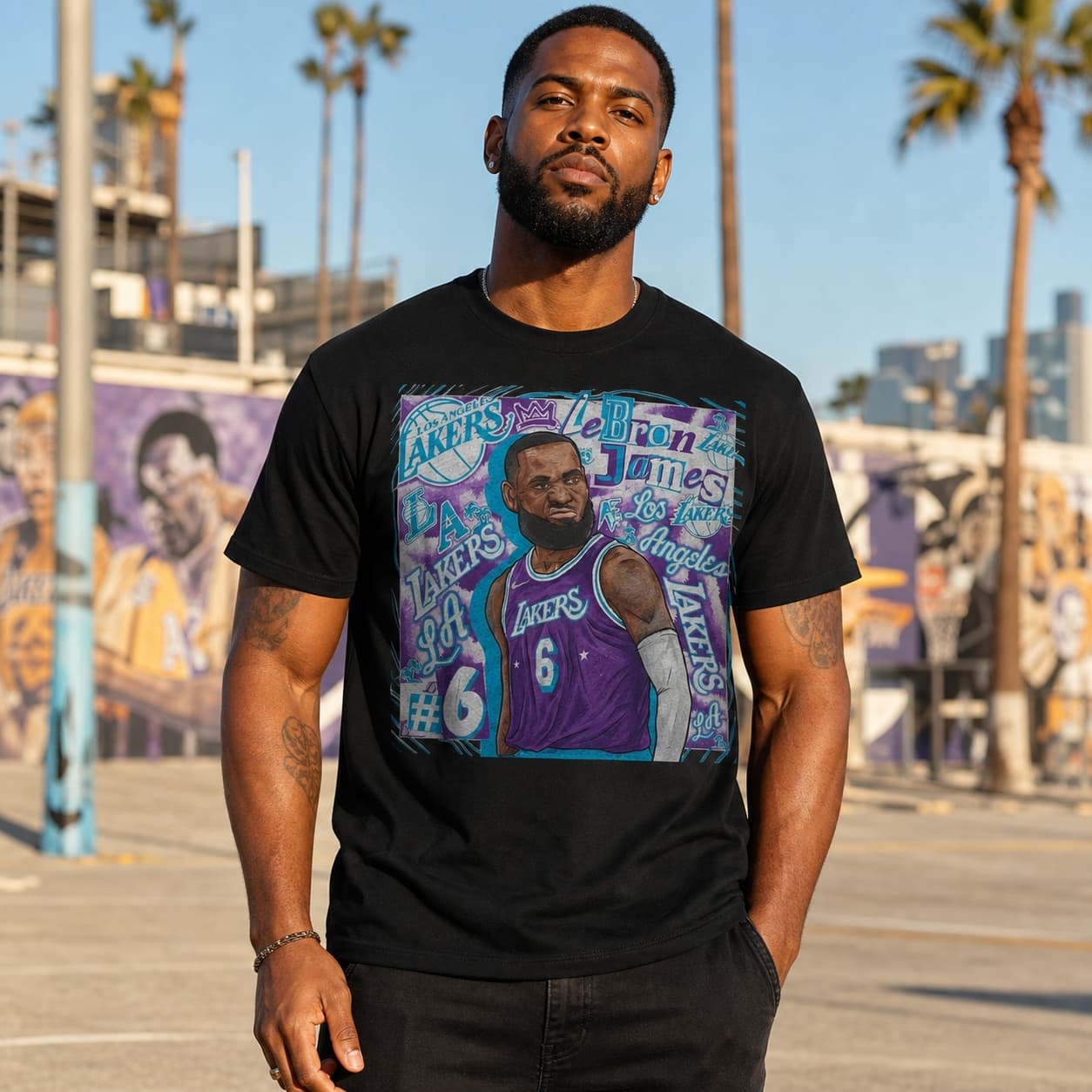 Los Angeles Lakers Retro LeBron James Basketball Shirt