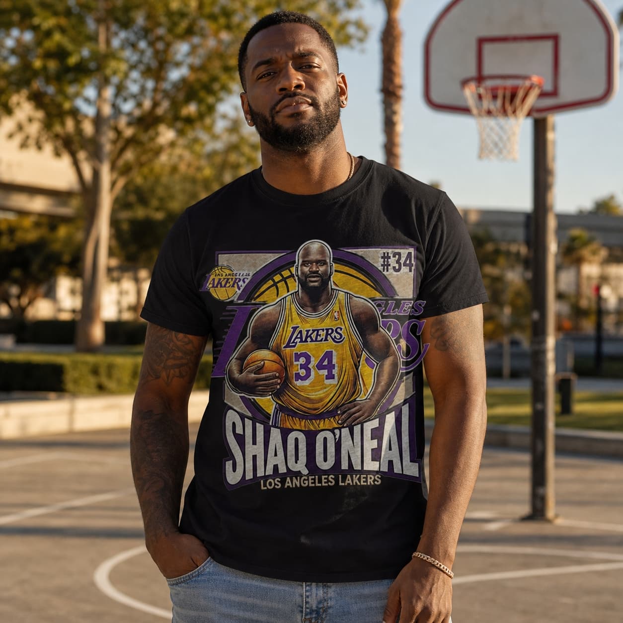 Los Angeles Lakers Shaquille O’Neal Exclusive Retro Basketball 1996 Shirt