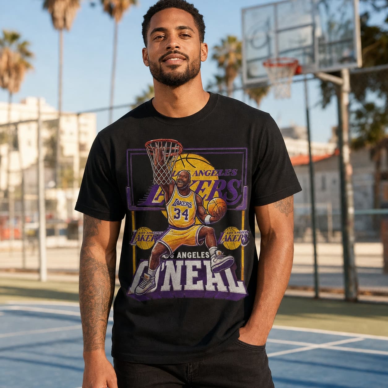 Los Angeles Lakers Shaquille O’Neal Exclusive Retro Basketball 1997 Shirt