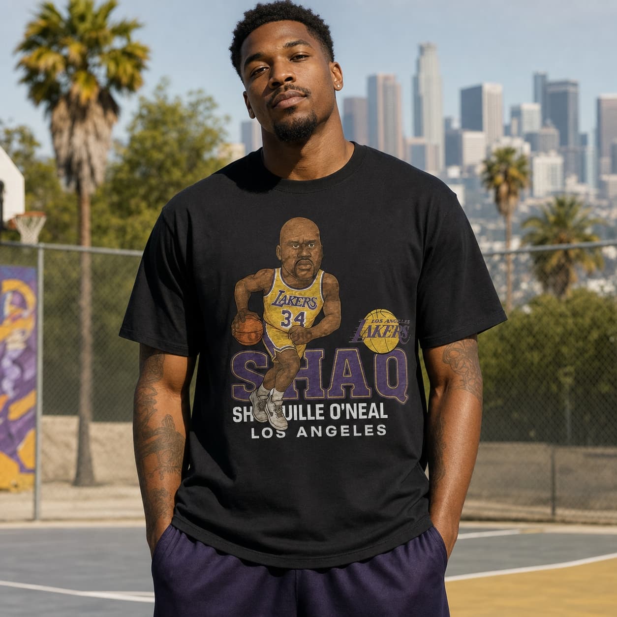 Los Angeles Lakers Shaquille O’Neal Shaq Retro Basketball 1997 Shirt