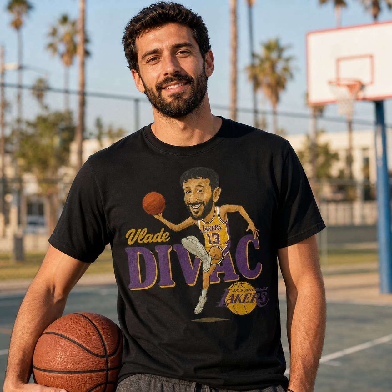 Los Angeles Lakers Vlade Divac Exclusive Retro Basketball 1991 Shirt