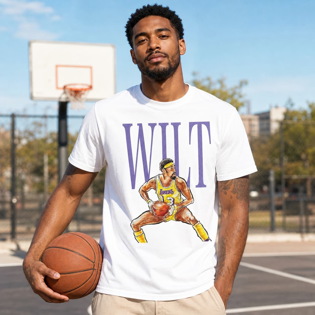 Los Angeles Lakers Wilt Chamberlain Exclusive Retro Basketball 1973 Shirt
