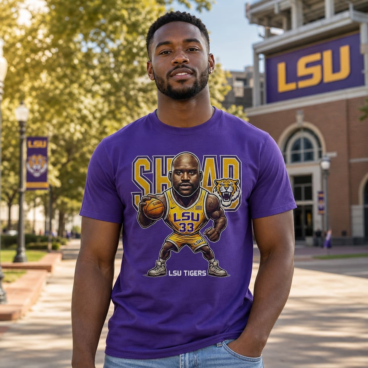 LSU Tigers Shaquille O’Neal Exclusive Retro Basketball 1989 Shirt