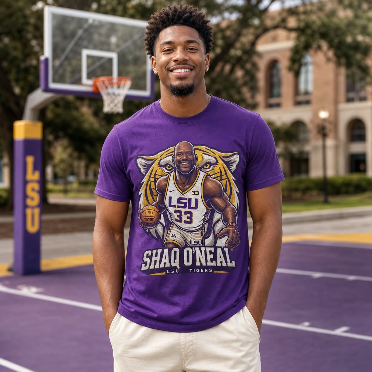 LSU Tigers Shaquille O’Neal Exclusive Retro Basketball 1992 Shirt