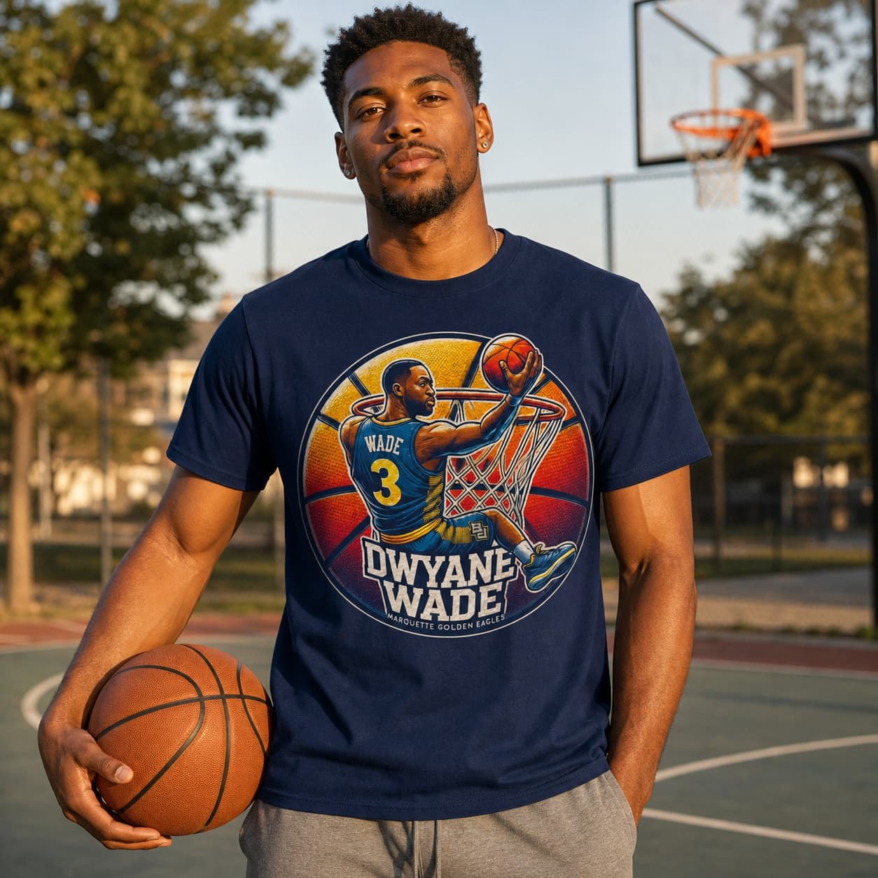 Marquette Golden Eagles Dwyane Wade Exclusive Retro March Madness Basketball Shirt