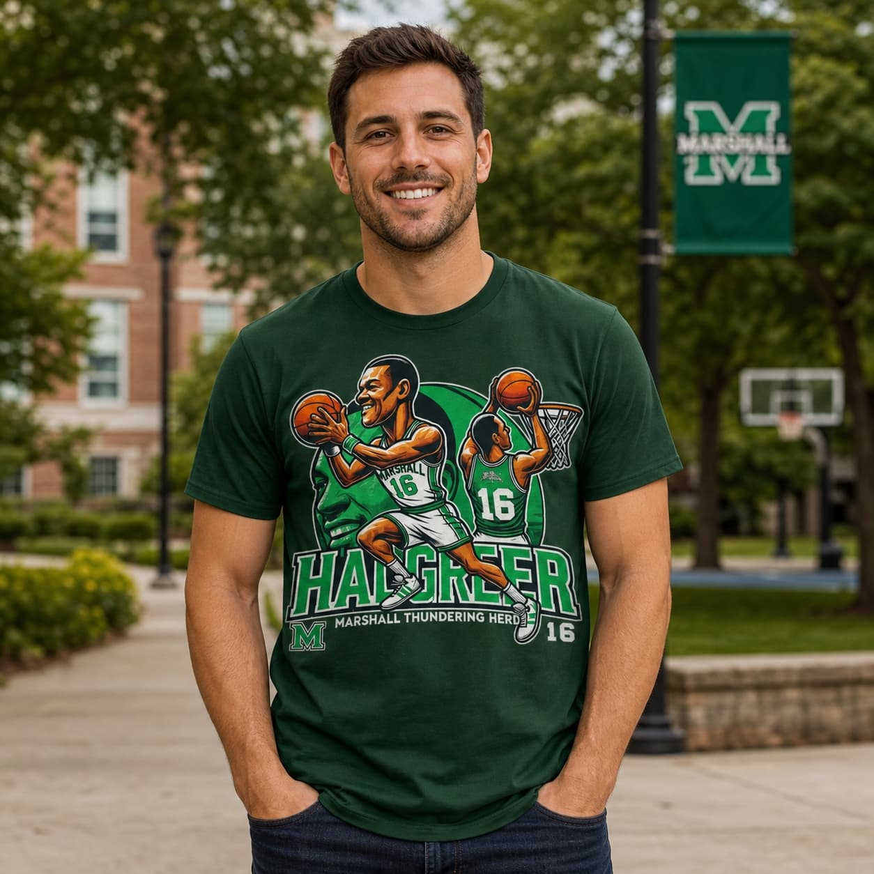 Marshall Thundering Herd Hal Greer Exclusive Retro March Madness Basketball Shirt
