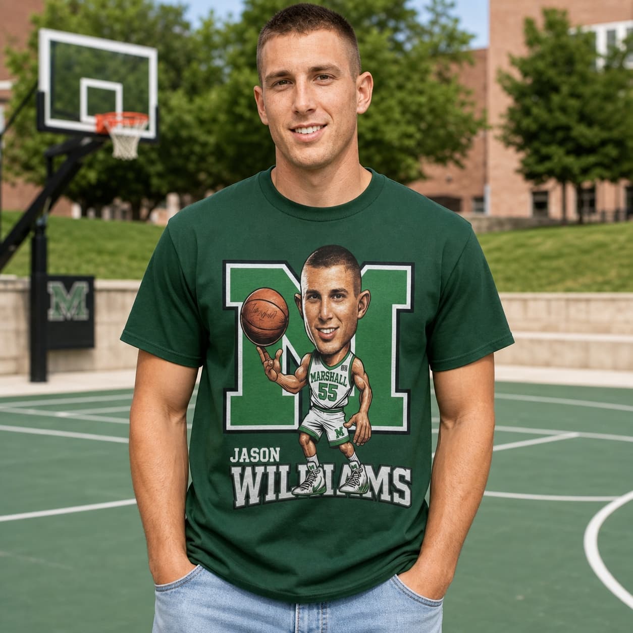 Marshall Thundering Herd Jason Williams Exclusive Retro Basketball 1995 Shirt