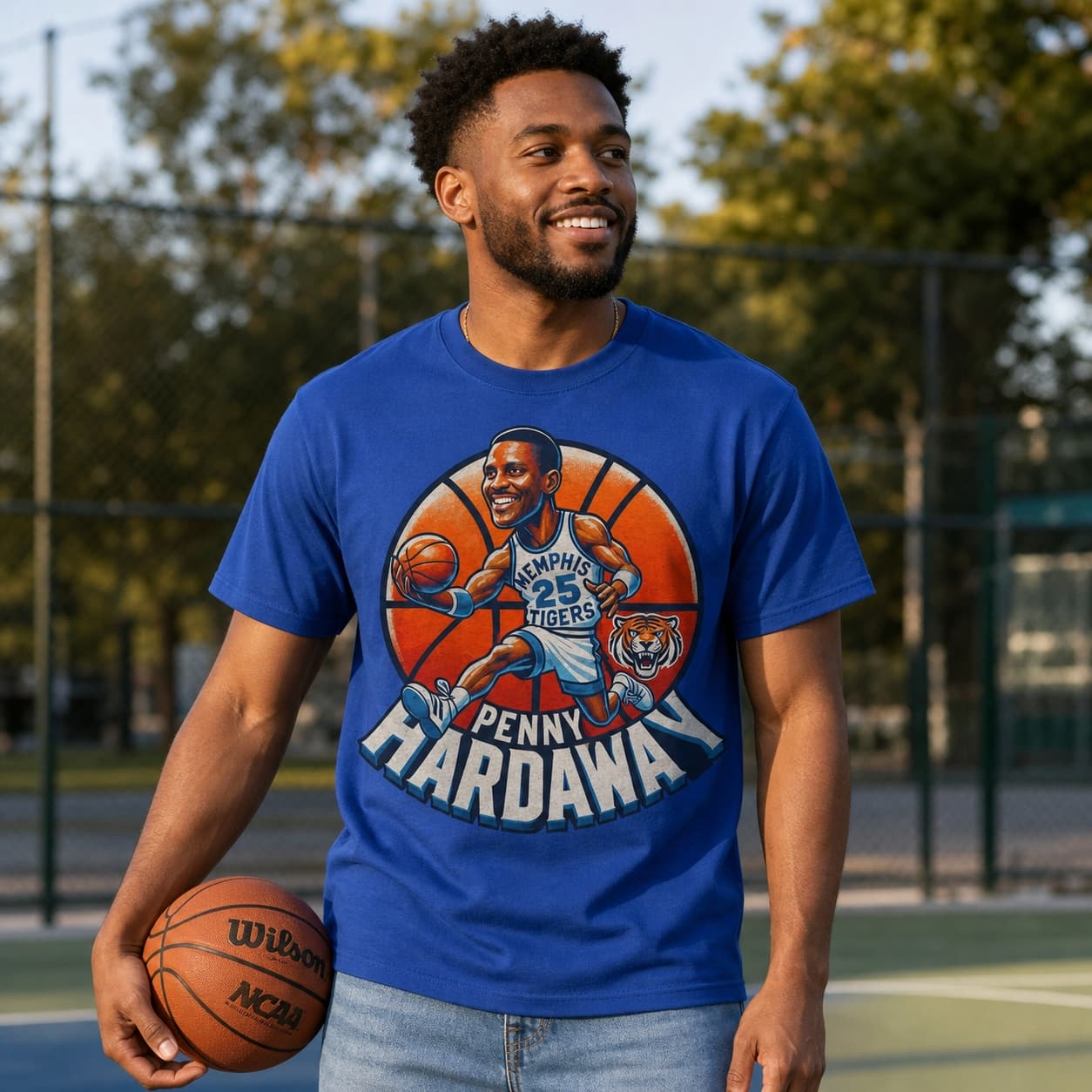 Memphis Tigers Penny Hardaway Exclusive Retro March Madness Basketball Shirt