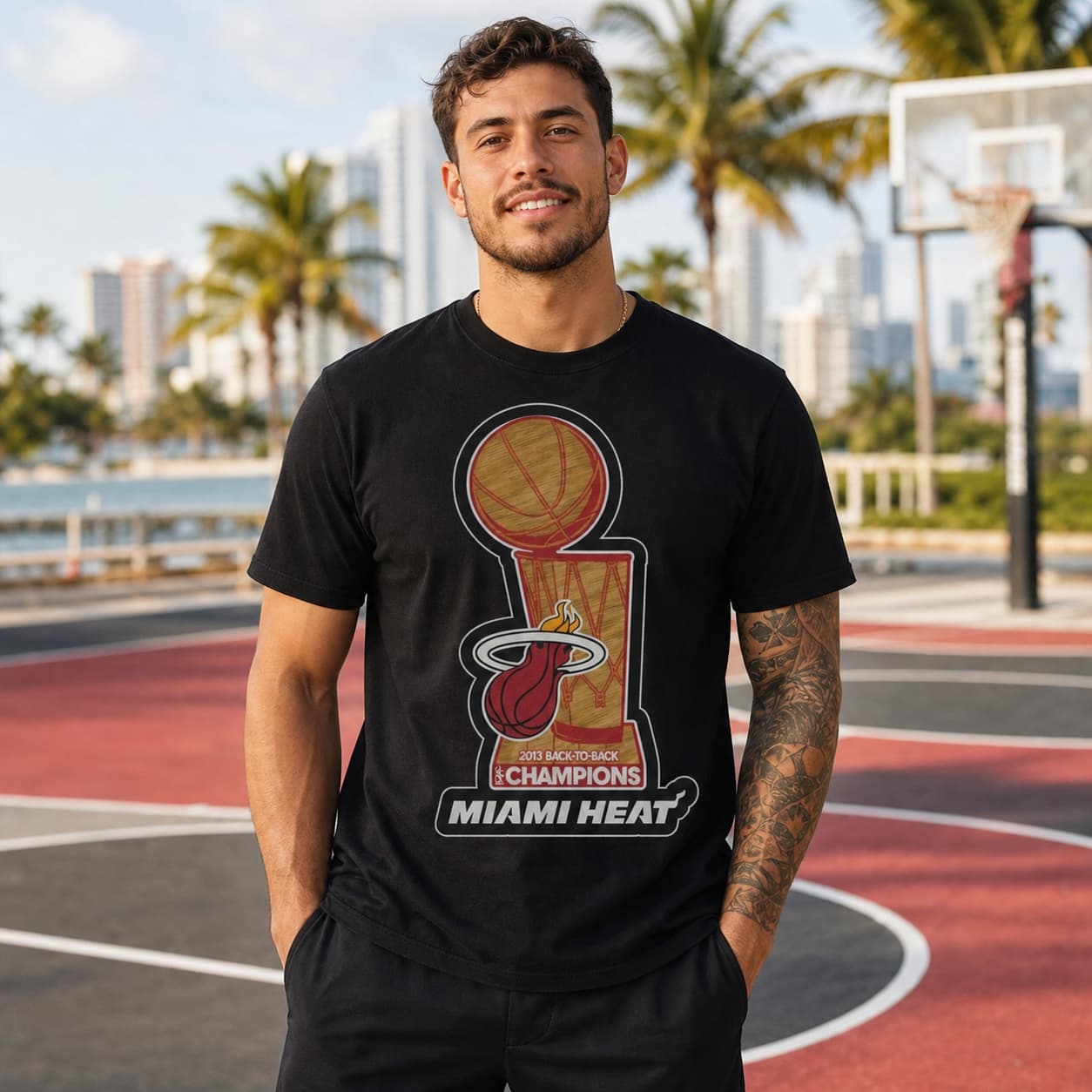 Miami Heat Retro Basketball Champs 2013 Shirt
