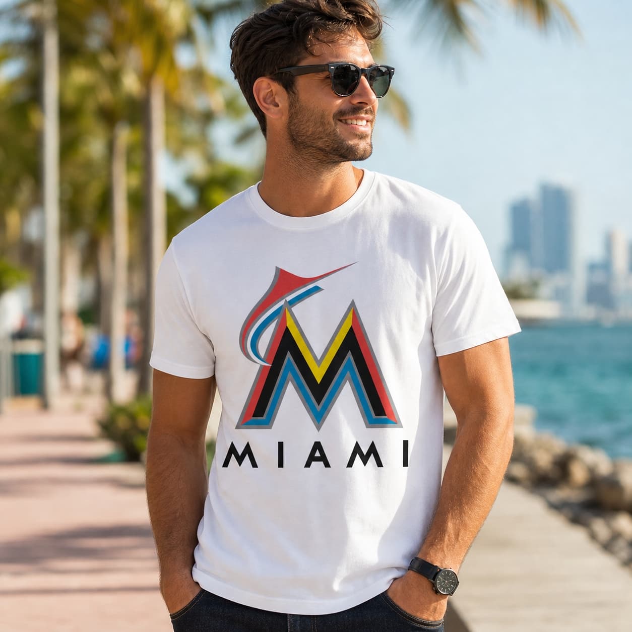 Miami Marlins Retro Baseball 2009 Artwork Shirt