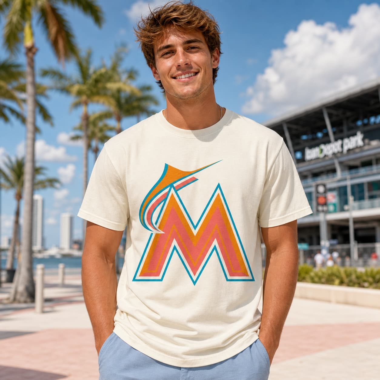 Miami Marlins Retro Baseball 2010 Artwork Shirt