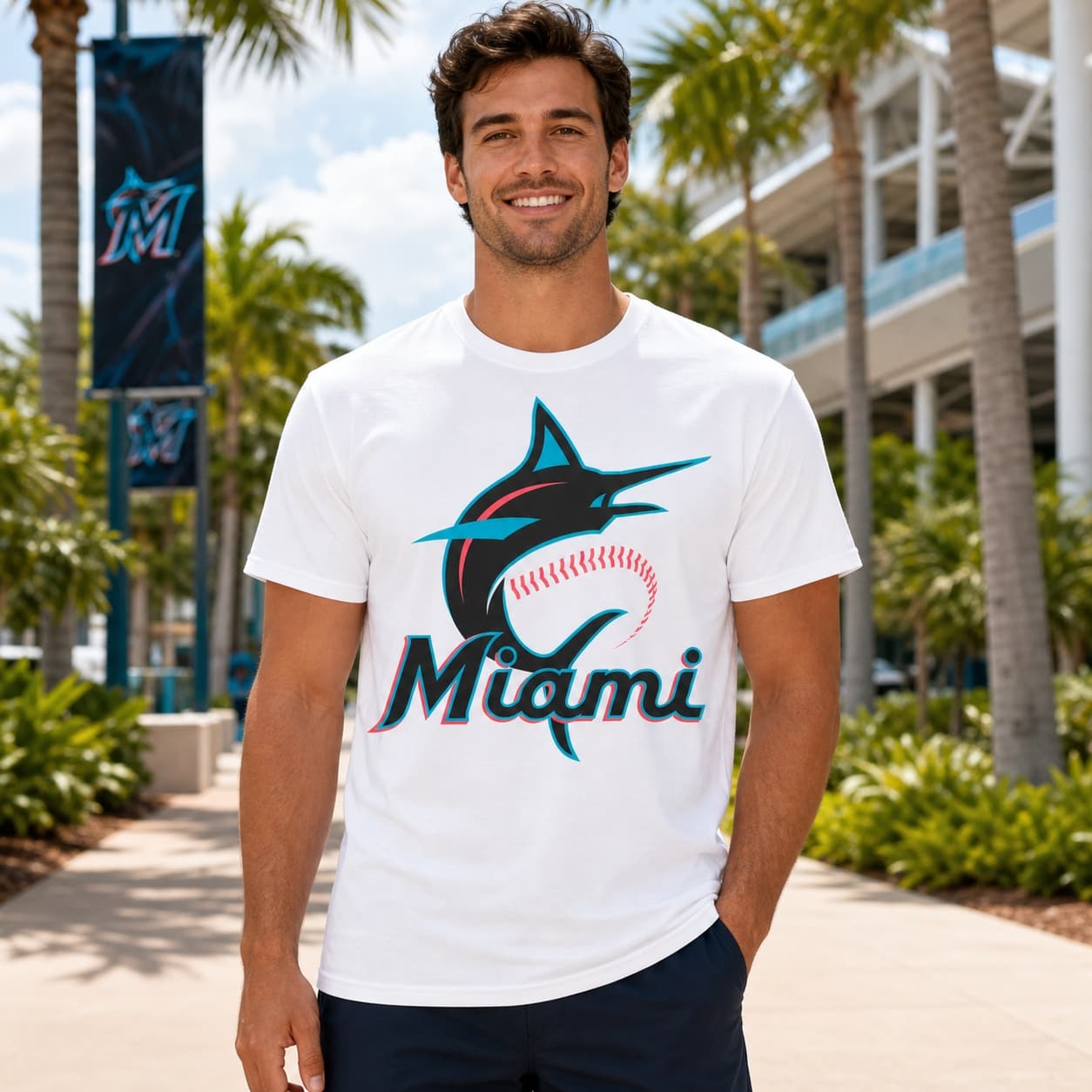 Miami Marlins Retro Baseball Artwork Shirt