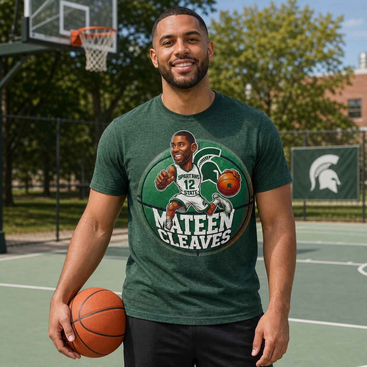 Michigan State Spartans Mateen Cleaves Exclusive Retro March Madness Basketball Shirt