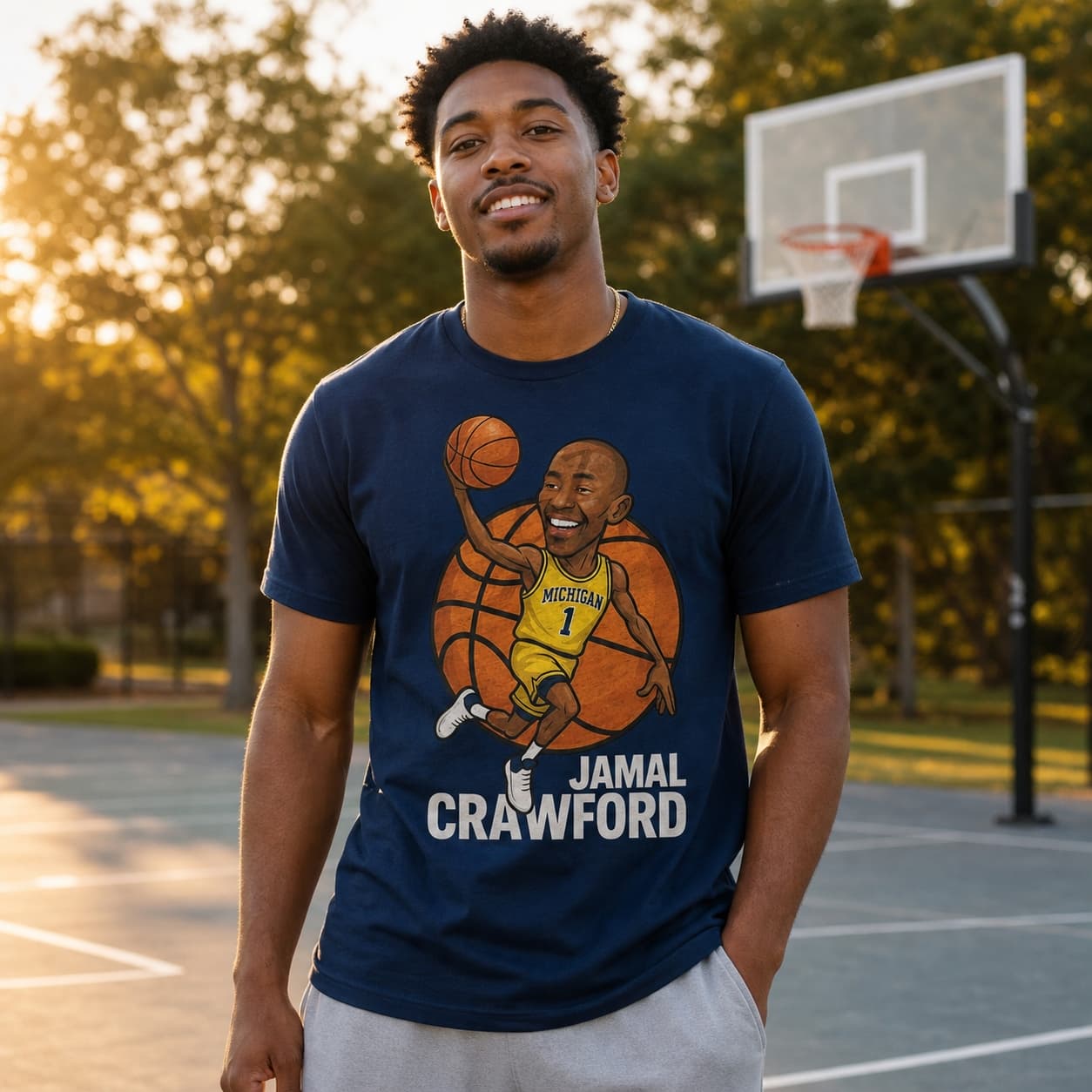 Michigan Wolverines Jamal Crawford Exclusive Retro March Madness Basketball Shirt
