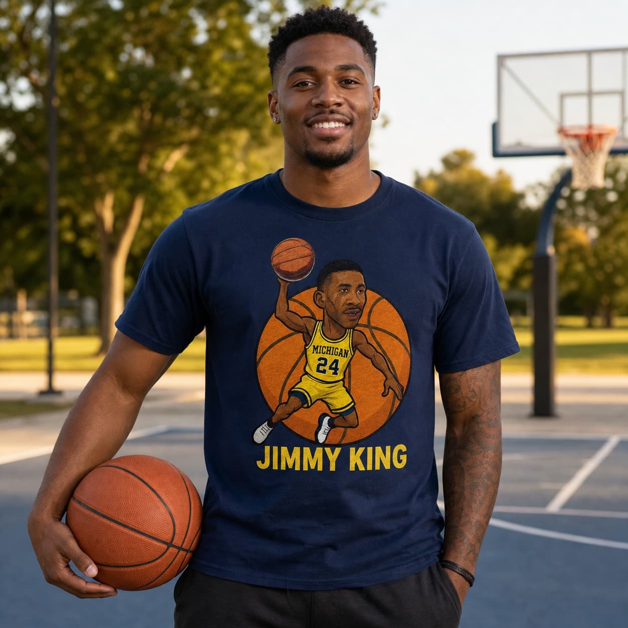 Michigan Wolverines Jimmy King Exclusive Retro March Madness Basketball Shirt