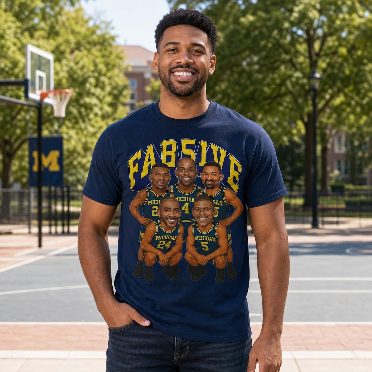Michigan Wolverines Retro Fab Five Basketball 1991 Shirt