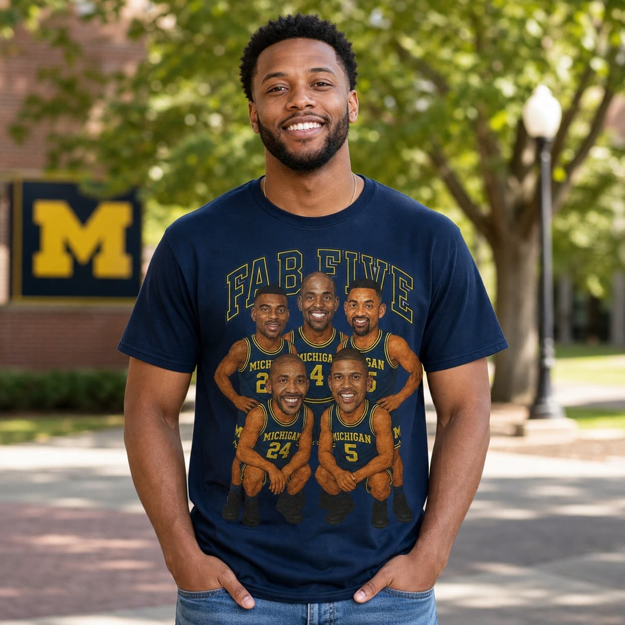Michigan Wolverines Retro Fab Five Big Blue 1991 Shirt