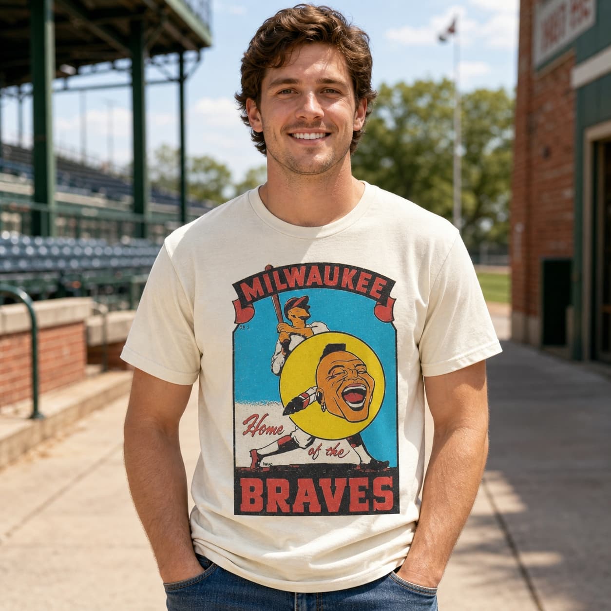 Milwaukee Braves Retro Baseball 1957 Artwork Shirt