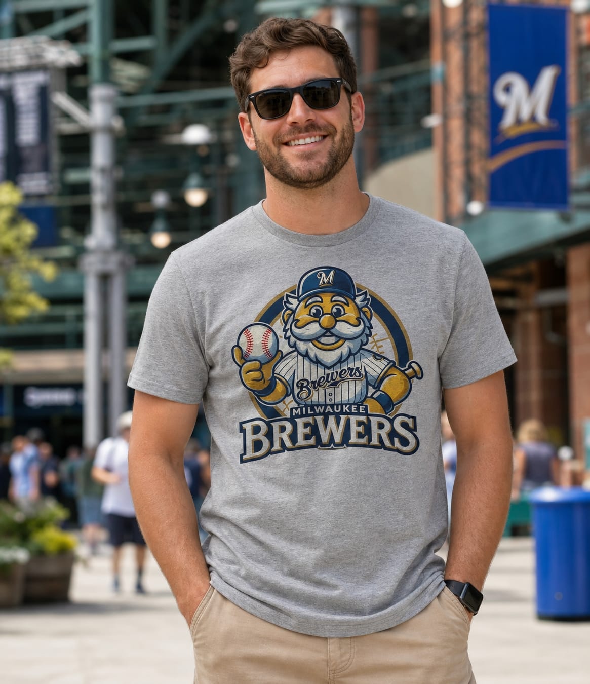 Milwaukee Brewers Exclusive Retro Baseball Mascot Artwork Shirt