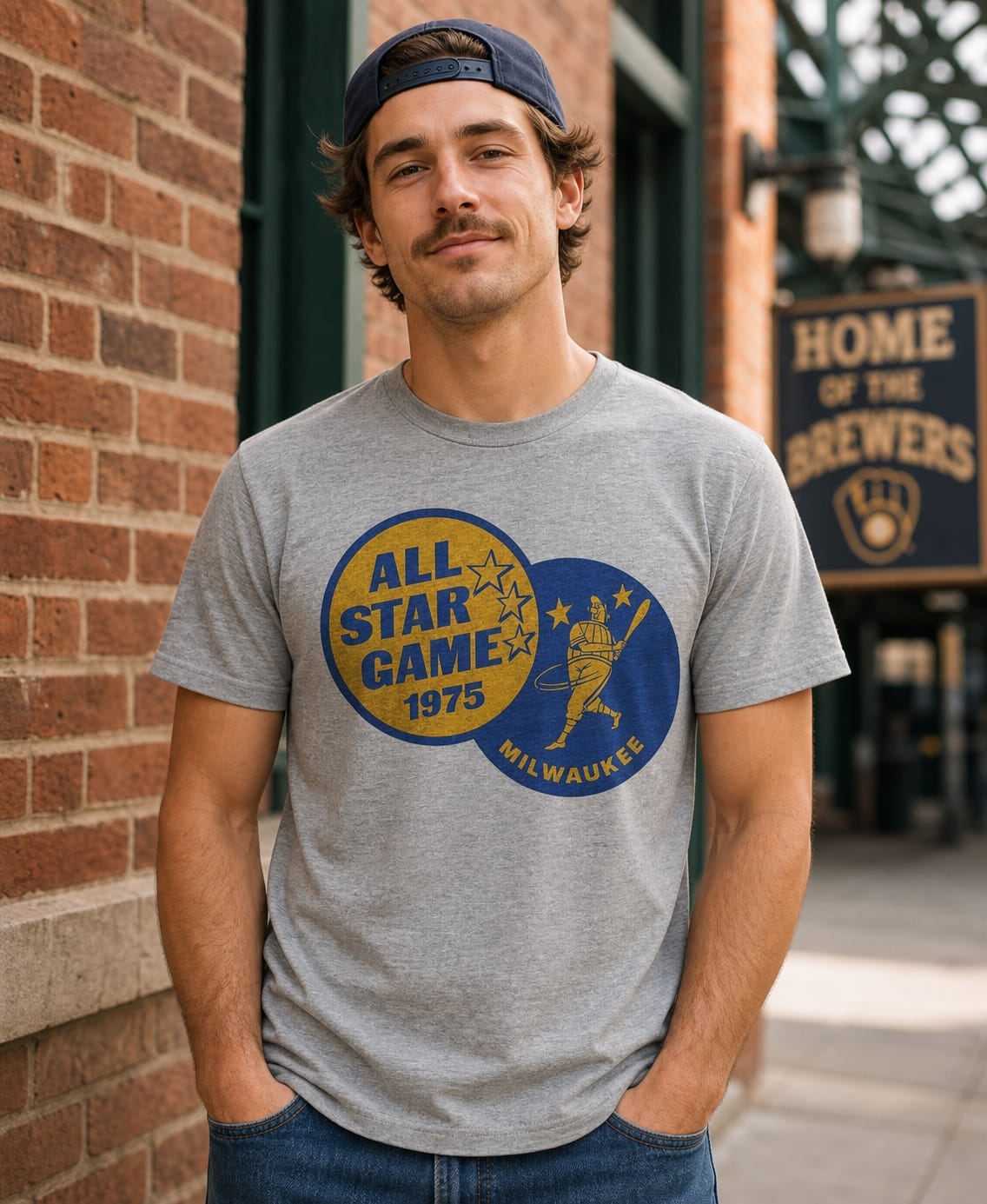 Milwaukee Brewers Retro All Star Game Baseball 1975 Artwork T-Shirt