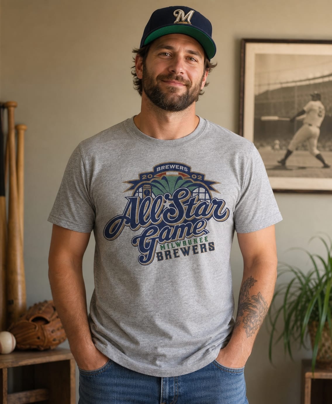 Milwaukee Brewers Retro All Star Game Baseball 2002 Artwork Shirt