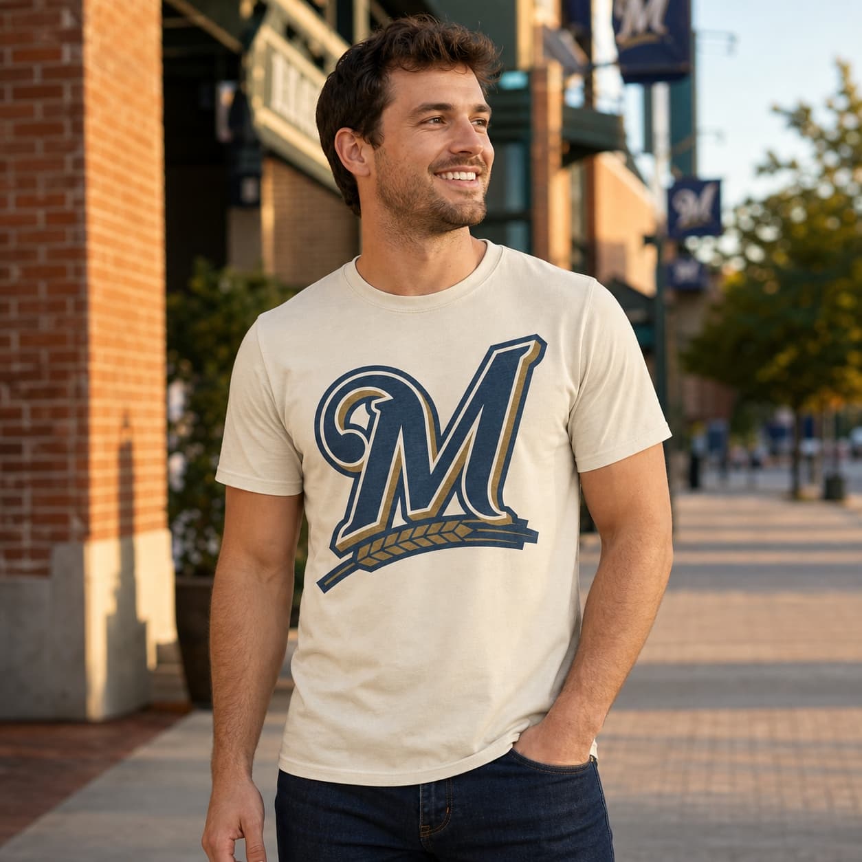Milwaukee Brewers Retro Baseball 2000 Artwork Shirt