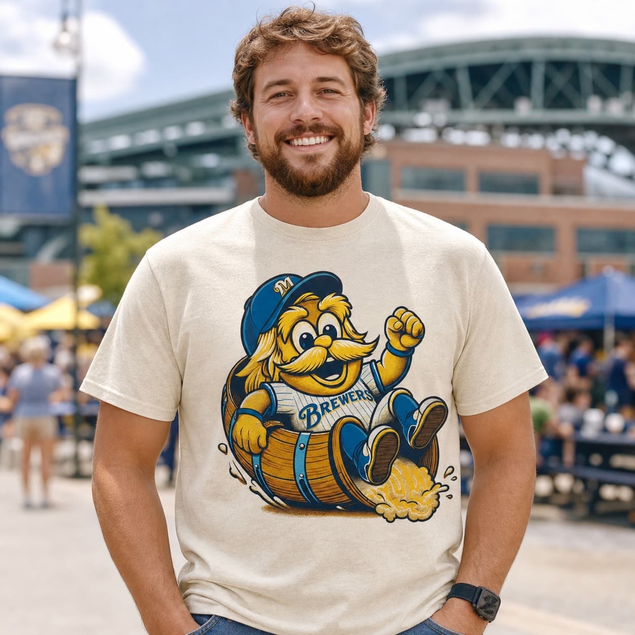 Milwaukee Brewers Retro Baseball Mascot Mania 1994 Artwork Shirt