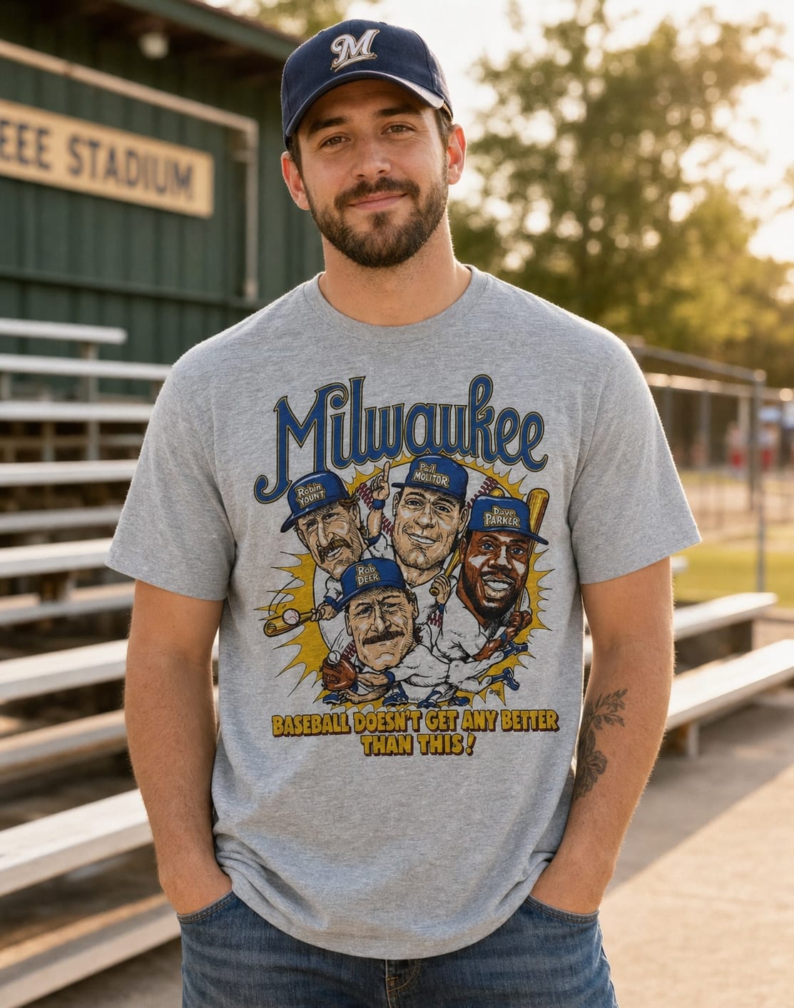 Milwaukee Brewers Yount Molitor Retro Baseball T-Shirt