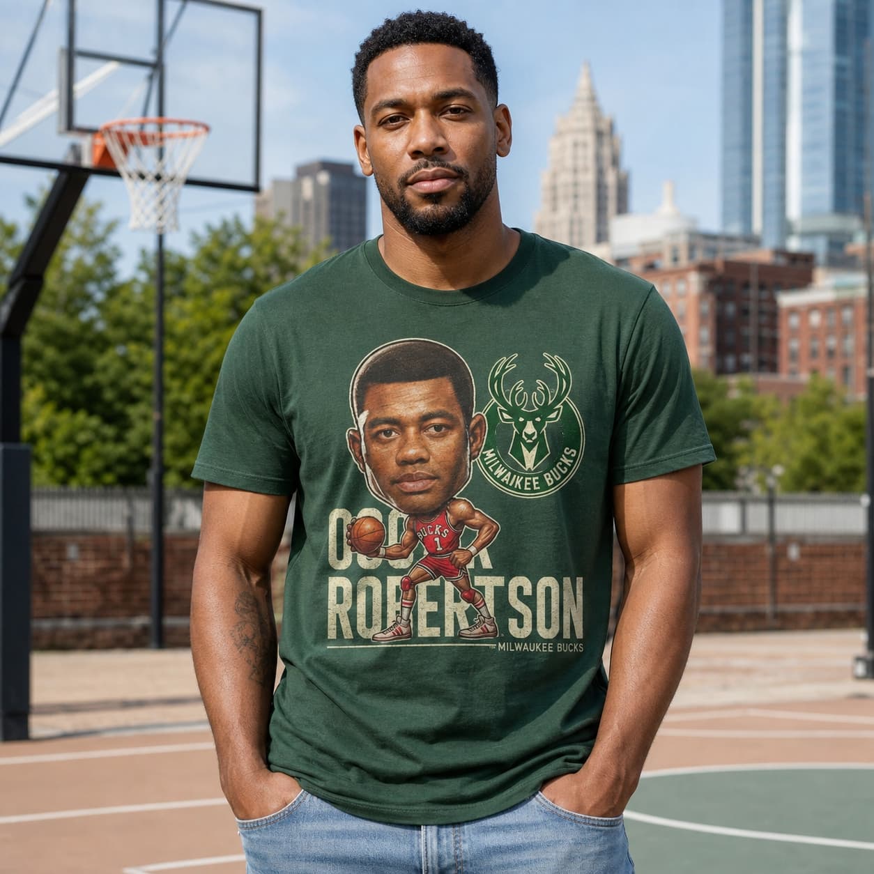 Milwaukee Bucks Oscar Robertson Big O Exclusive Retro Basketball Shirt