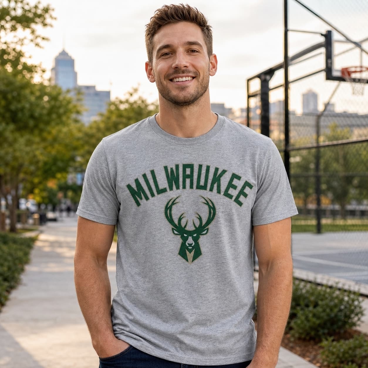 Milwaukee Bucks Retro Basketball Antlers Shirt