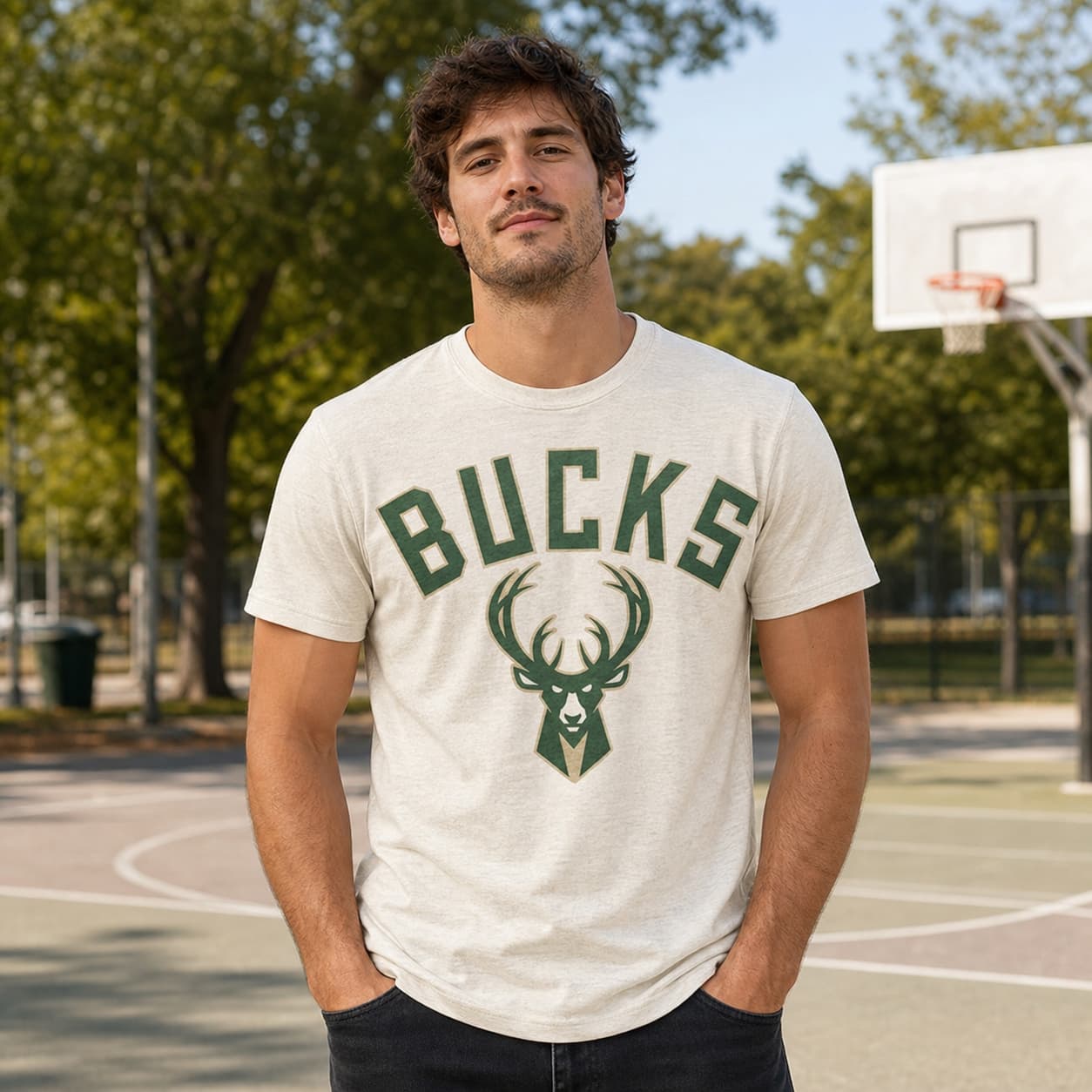 Milwaukee Bucks Retro Basketball Green Shirt