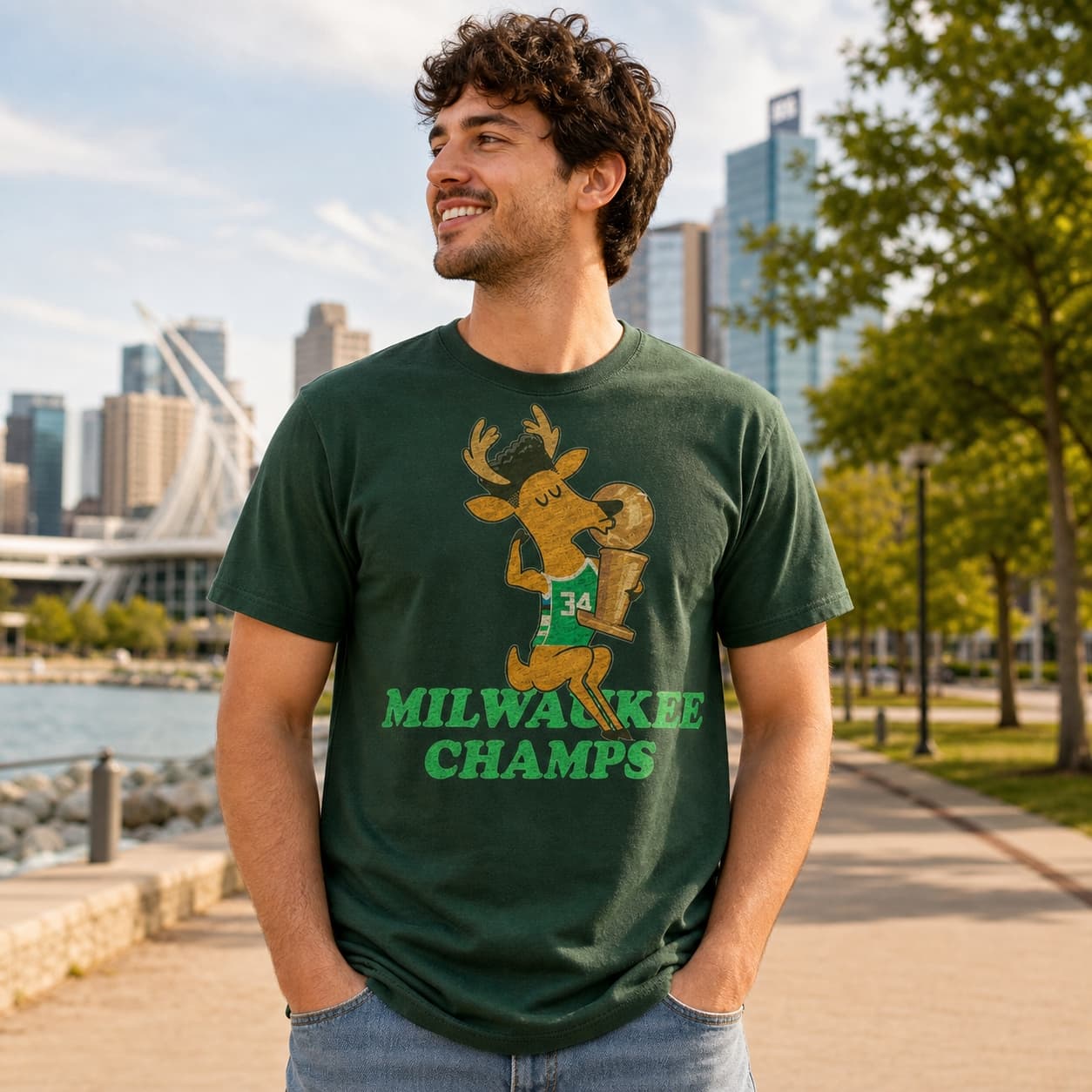Milwaukee Bucks Retro Champs Basketball Shirt