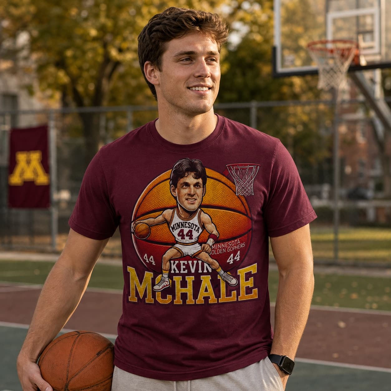 Minnesota Golden Gophers Kevin McHale Exclusive Retro March Madness Basketball Shirt