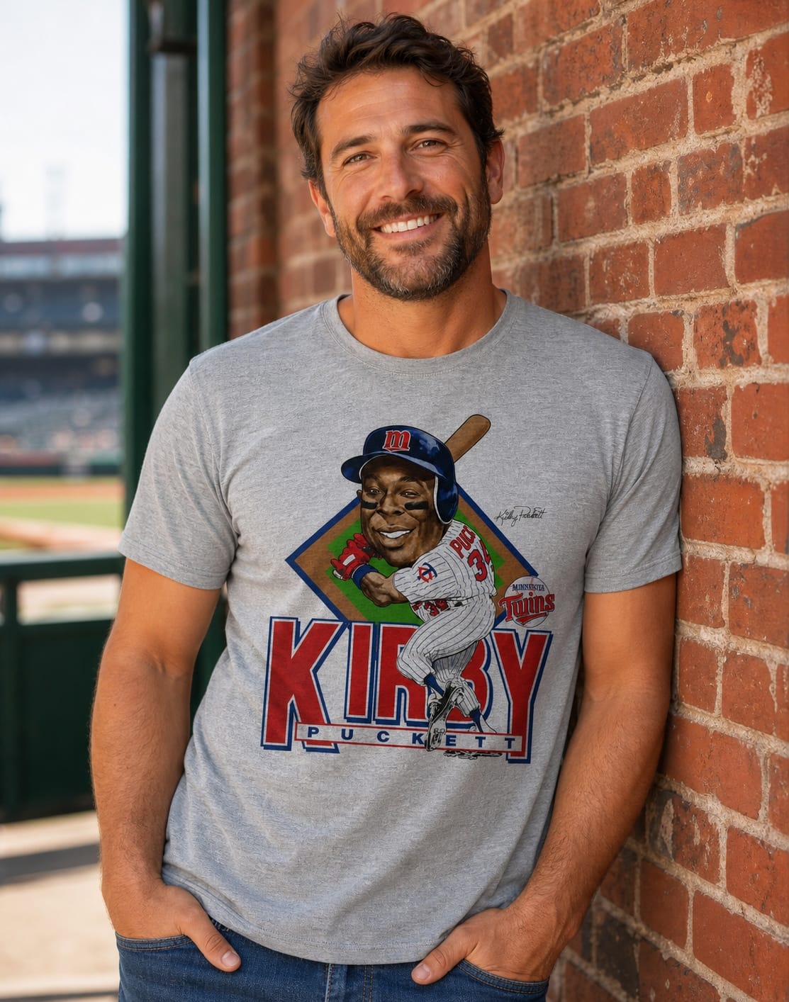 Minnesota Twins Kirby Puckett Retro Baseball 1985 Artwork T-Shirt