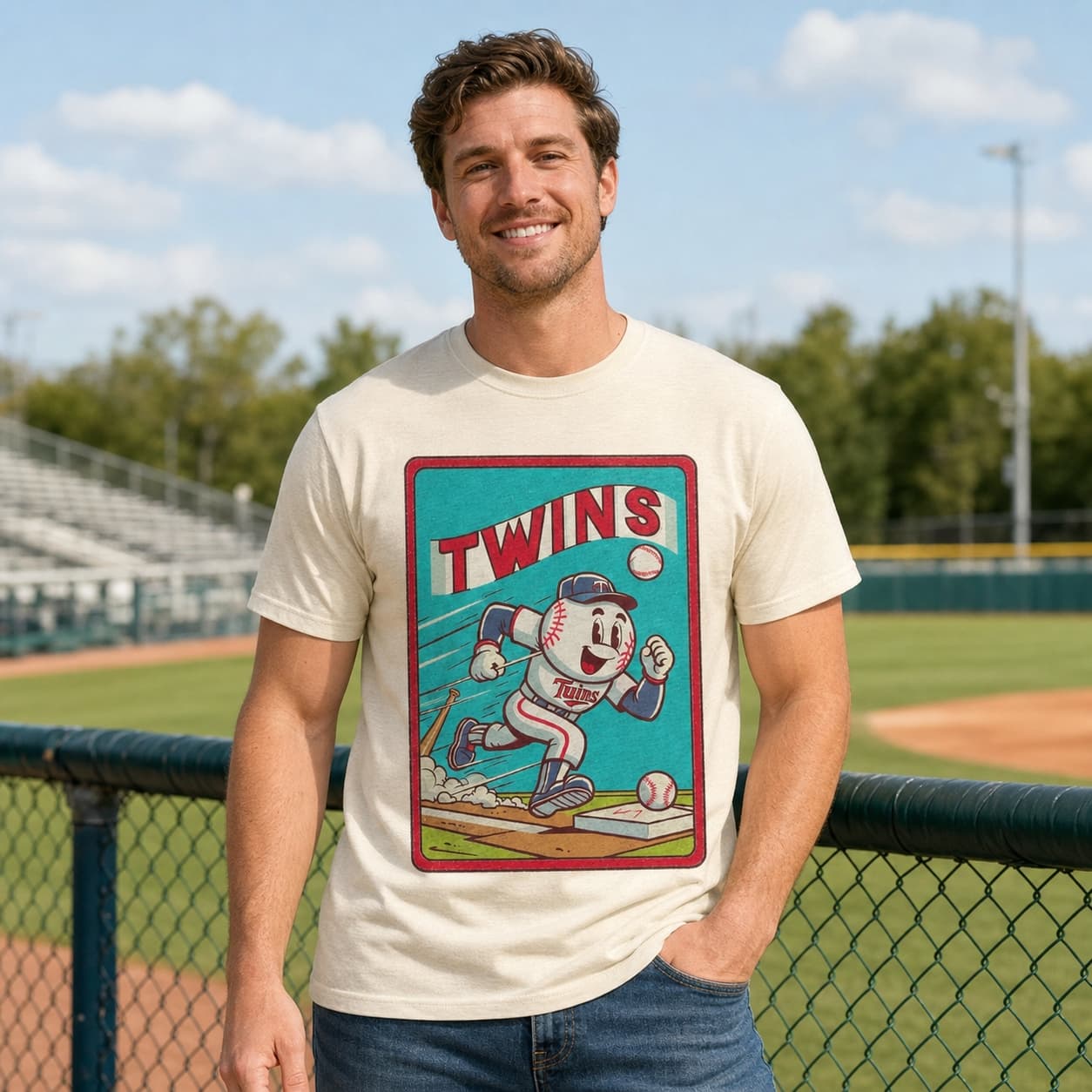 Minnesota Twins MLB Retro Baseball Card Mascot 1994 Artwork Shirt