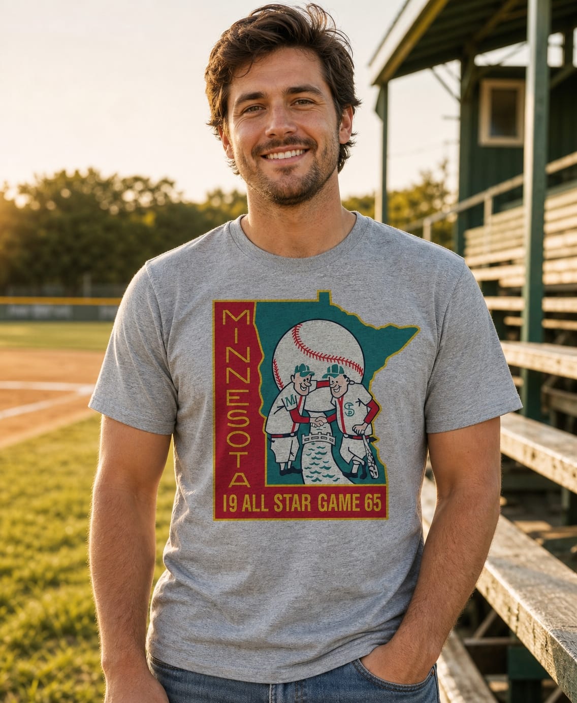 Minnesota Twins Retro All Star Game Baseball 1965 Artwork T-Shirt