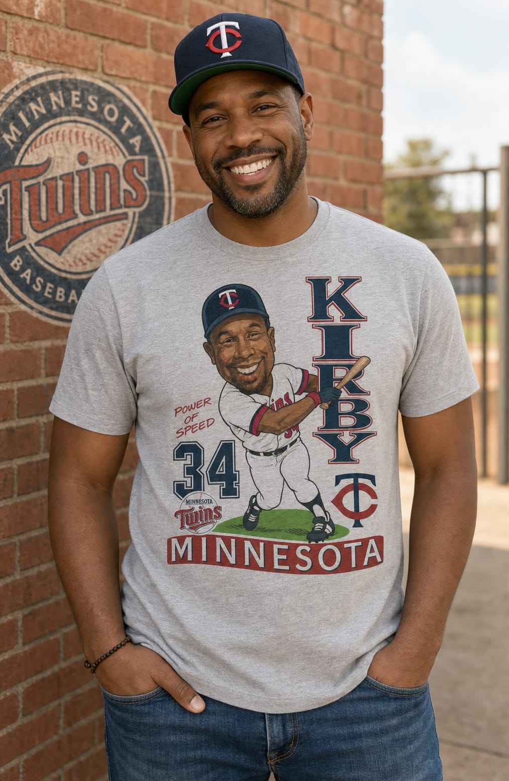 Minnesota Twins Retro Kirby Puckett Baseball 1989 Artwork T-Shirt