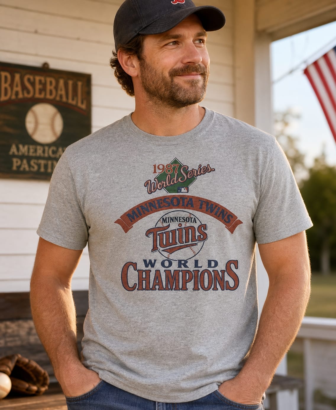 Minnesota Twins World Series Champions Retro Baseball 1987 Artwork Shirt