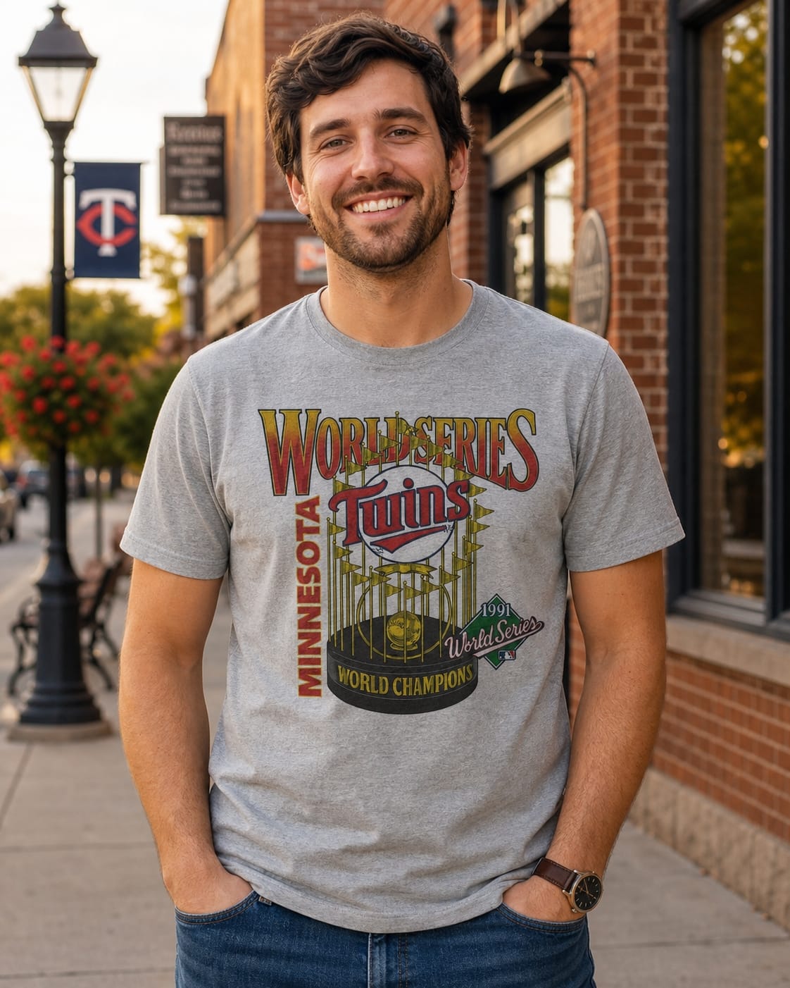 Minnesota Twins World Series Champions Retro Baseball 1991 Artwork Shirt