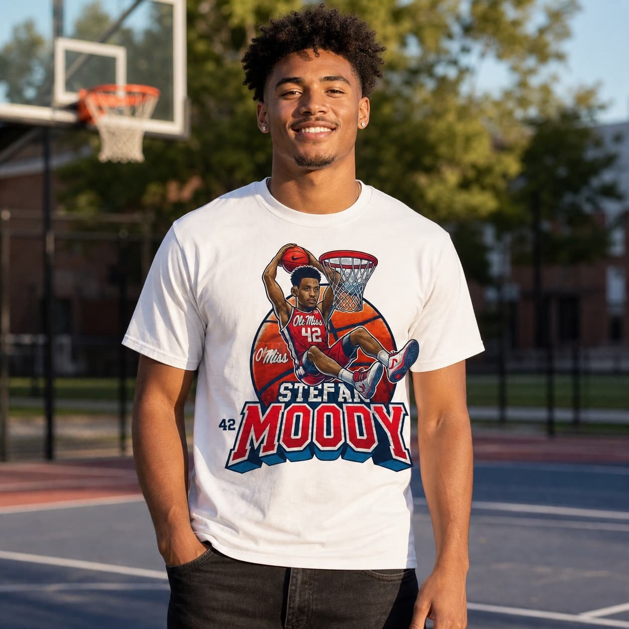 Mississippi Ole Miss Rebels Sean Moody Exclusive Retro March Madness Basketball Shirt