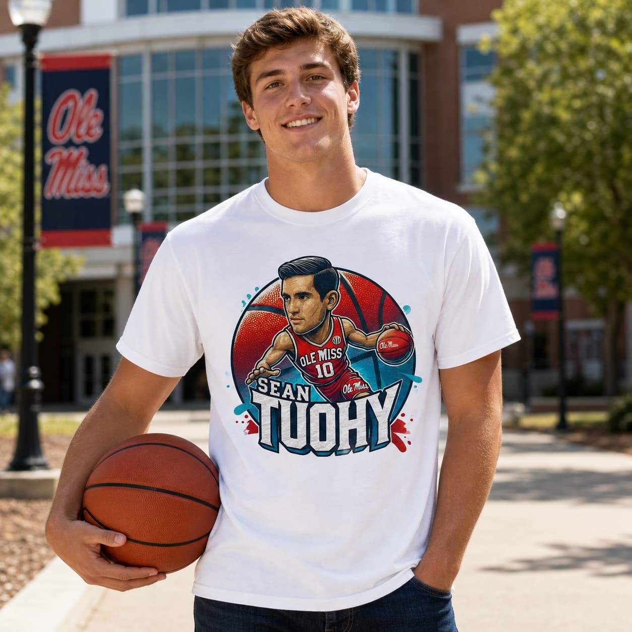 Mississippi Ole Miss Rebels Sean Tuohy Exclusive Retro March Madness Basketball Shirt
