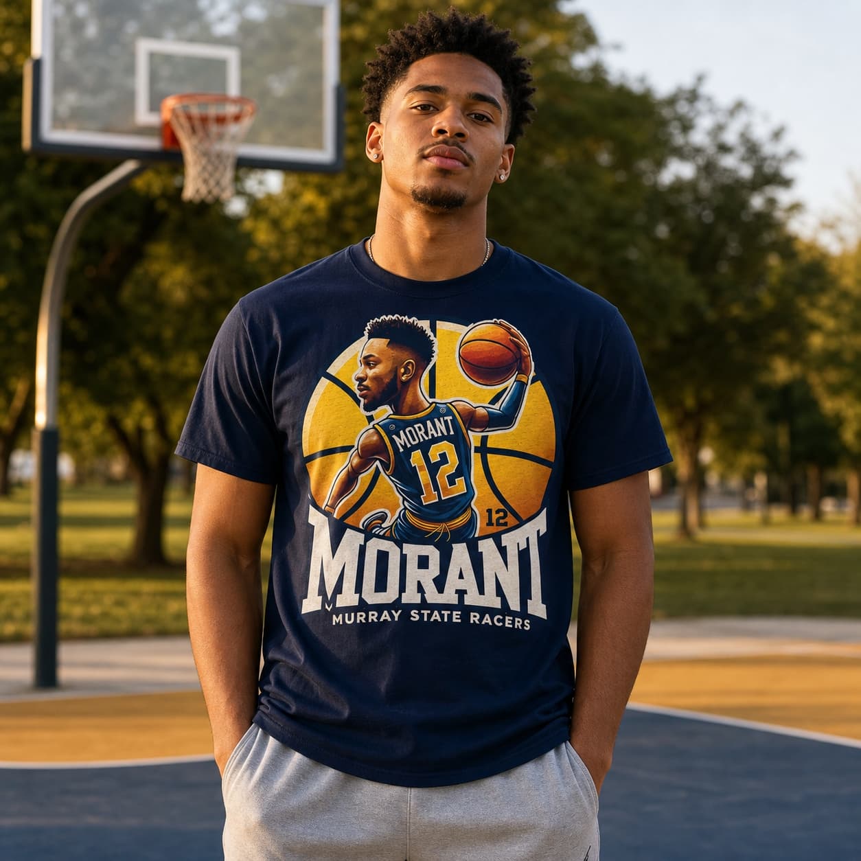 Murray State Racers Ja Morant PG Exclusive Retro March Madness Basketball Shirt