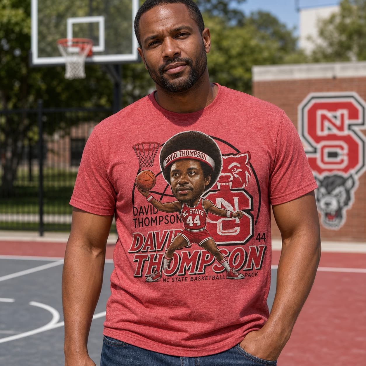NC State Wolfpack David Thompson Exclusive Retro Basketball 1973 Shirt