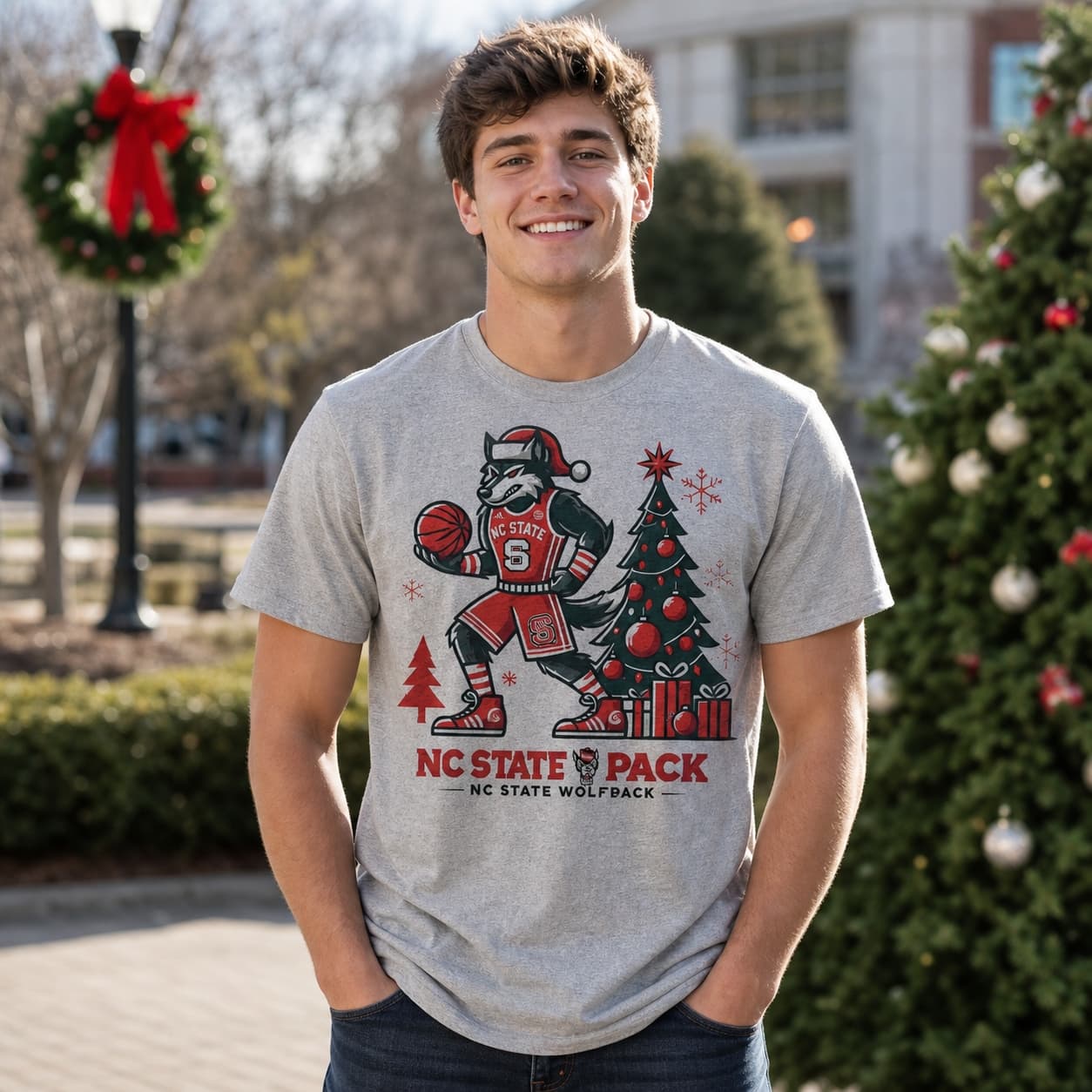 NC State Wolfpack Holiday Exclusive Retro Basketball Shirt