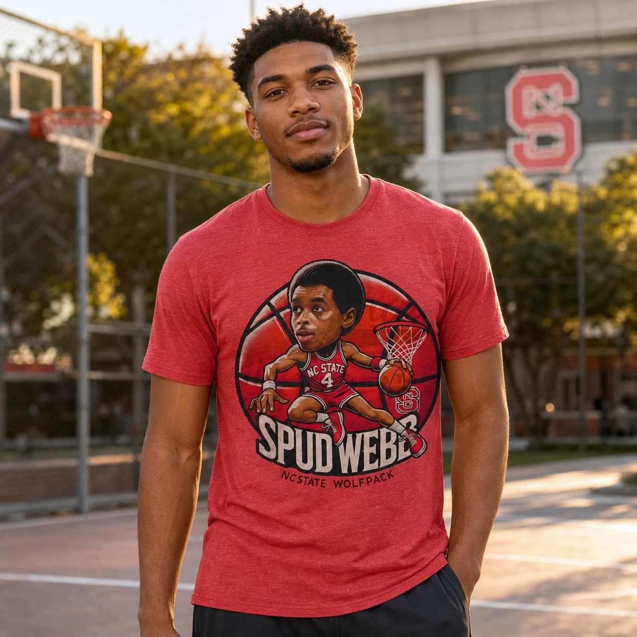 NC State Wolfpack Spud Webb Exclusive Retro March Madness Basketball Shirt