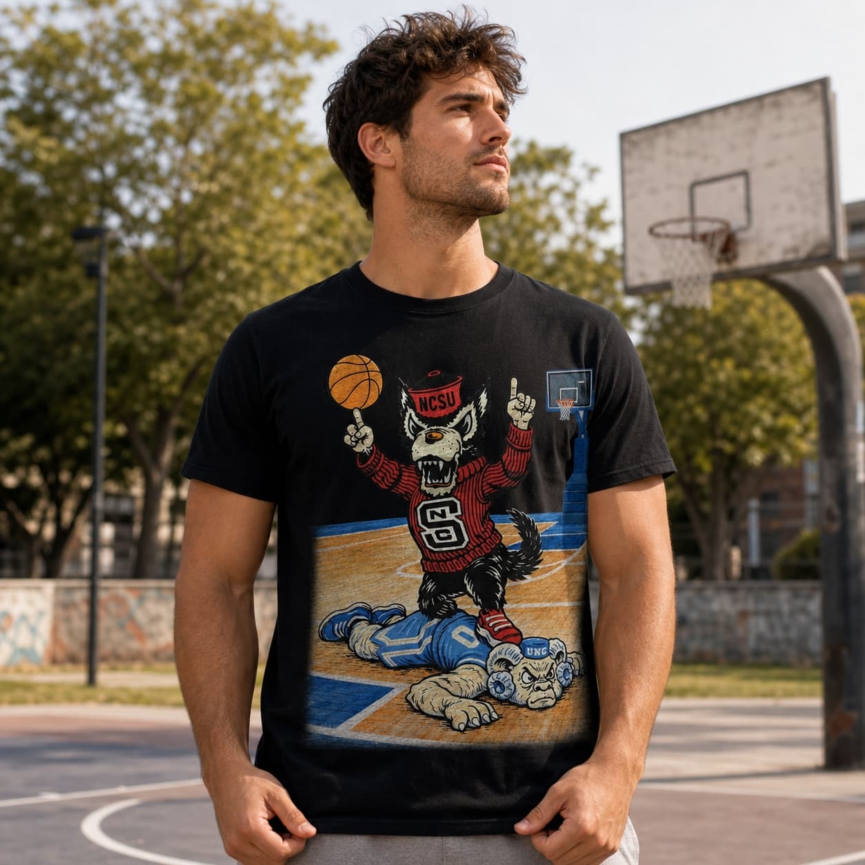 NC State Wolfpack vs North Carolina Tar Heels Rivals Basketball T-Shirt
