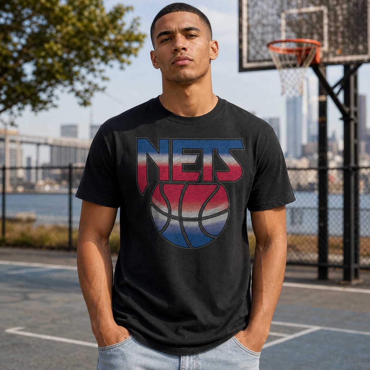 New Jersey Nets Retro Basketball 1990 Shirt