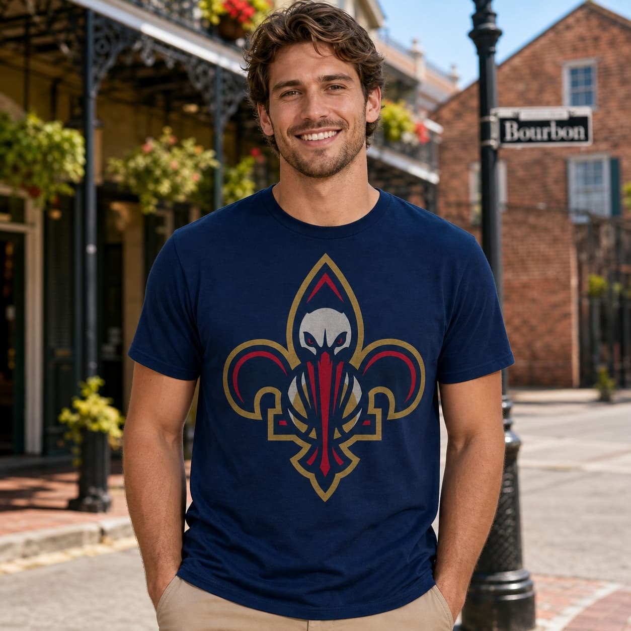 New Orleans Pelicans Retro Basketball Bird Fleur De Lis Shirt