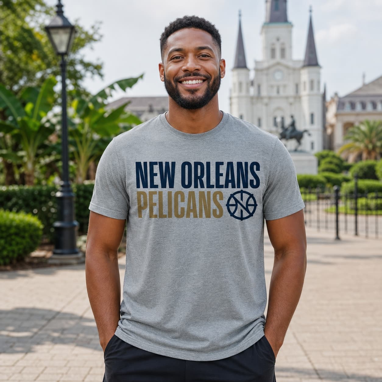 New Orleans Pelicans Retro Basketball Navy Shirt