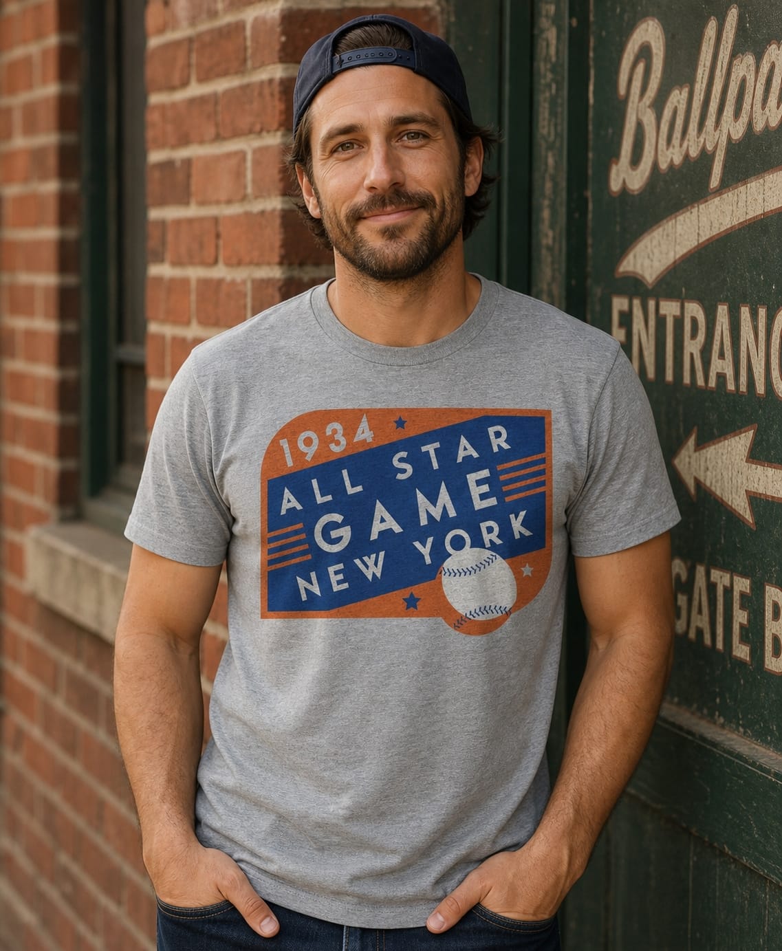 New York Giants Retro All Star Game Baseball 1934 Artwork T-Shirt